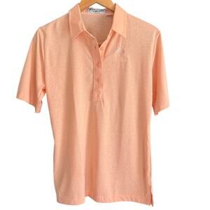 80s Vintage SILVER FOX | Peach Pebble Beach Women's Polo Golf Shirt | Medium